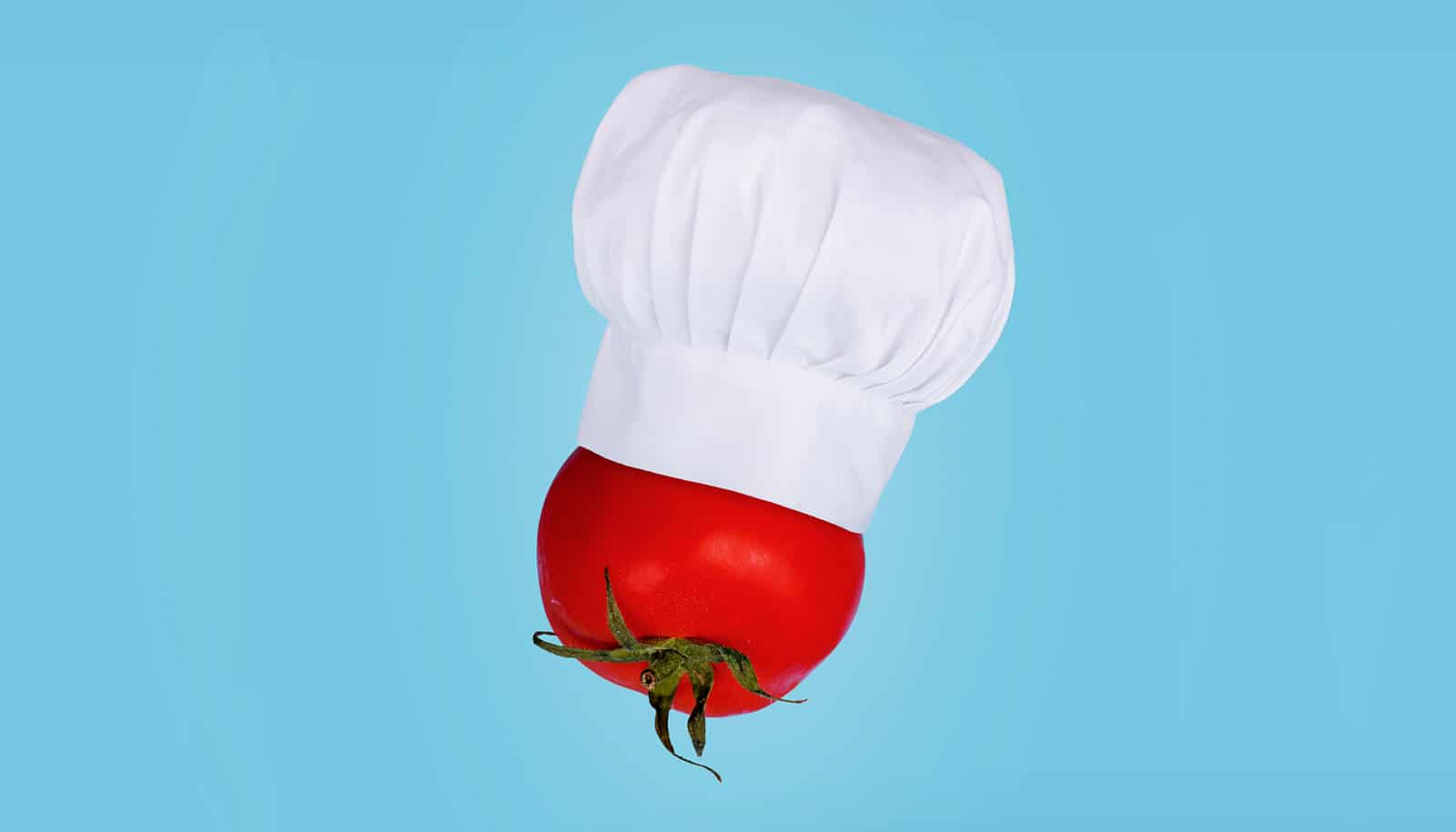 chef's hat on tomato