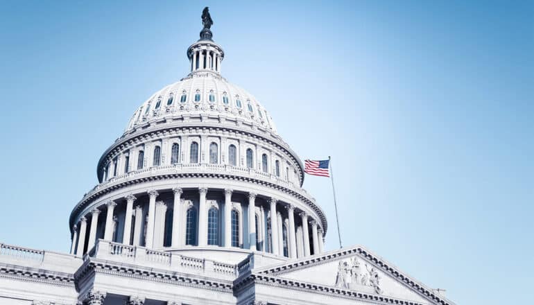 A shot of the Capitol building in Washington DC.