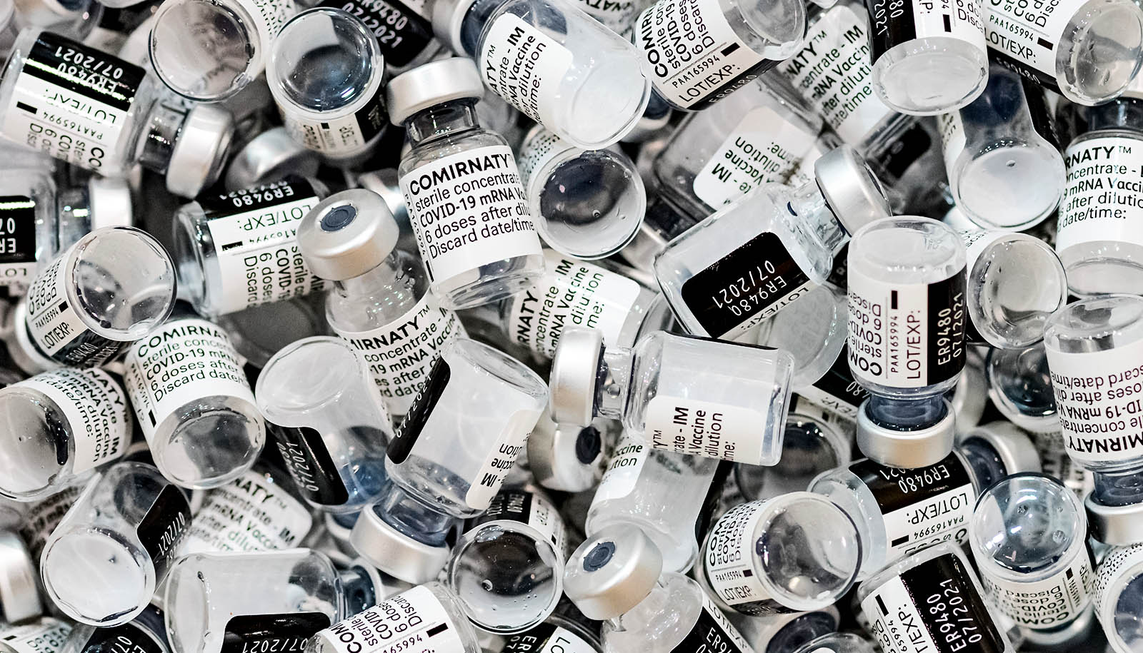 many empty COVID-19 vaccine vials